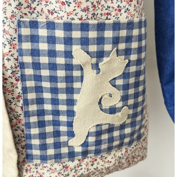 Cat Lady Jacket Calico Checked Plaid Patchwork  Handmade Misses Size 16 - Picture 4 of 7